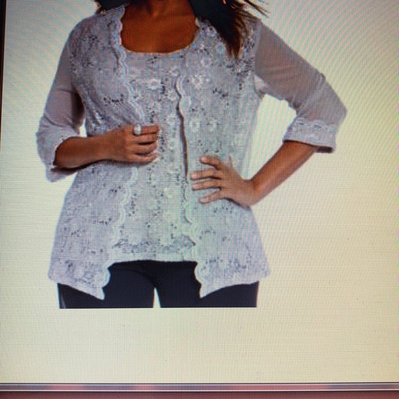 Onyx Plus Size Sequin-Lace Jacket - Picture 1 of 7